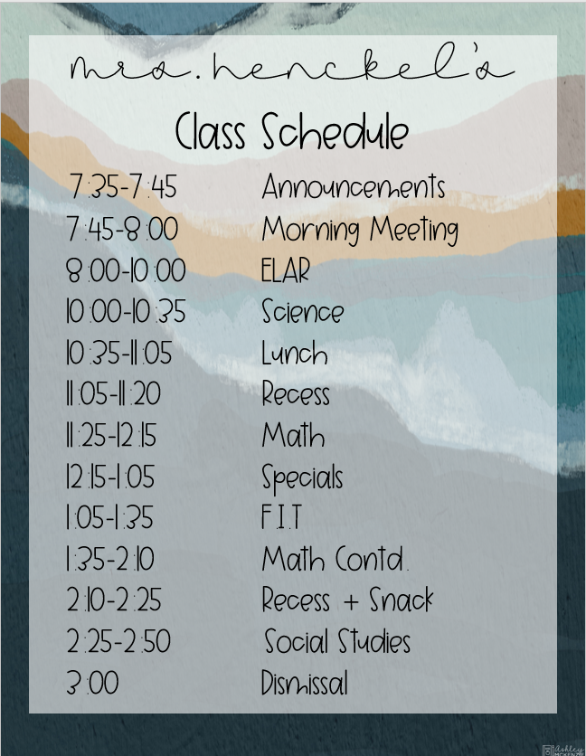 Daily Schedule